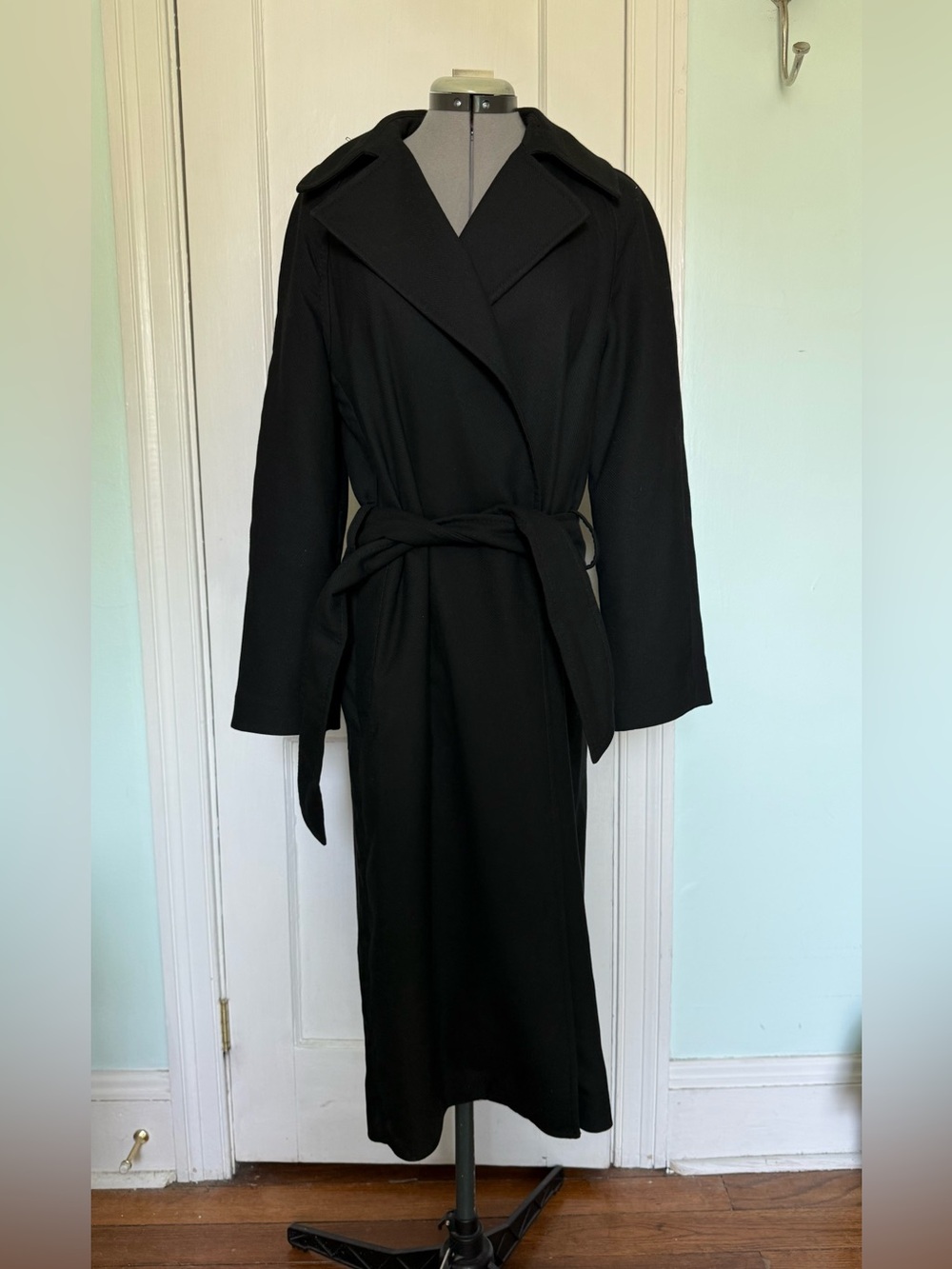 Classic H&M Black Wrap Trench Coat with Belt
